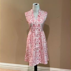Pink & white button up dress. NWT